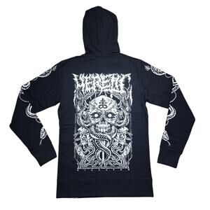 Killstar Anders Black Zip Up Hoodie Heretic Skull Snake XS NWT